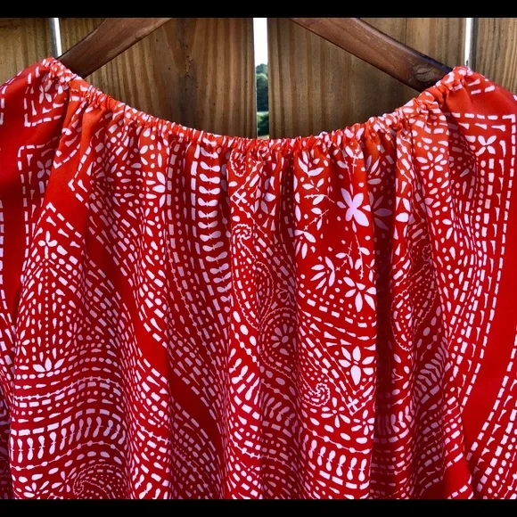 Ellen Tracy Shirt Ombre Peasant Top paisley Sz. Small - Picture 5 of 9